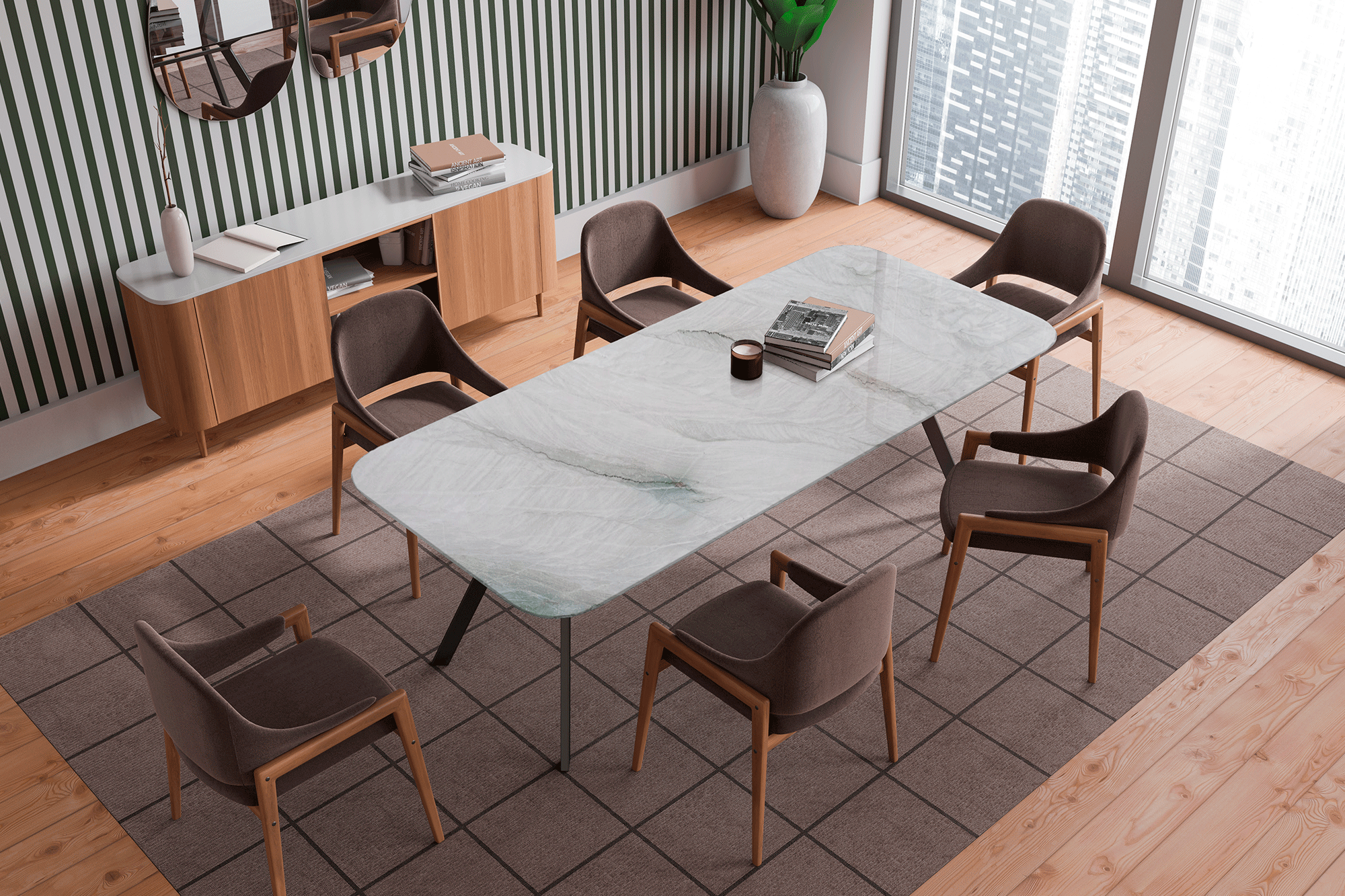 Jade Pearl - Mesa 6 cadeiras