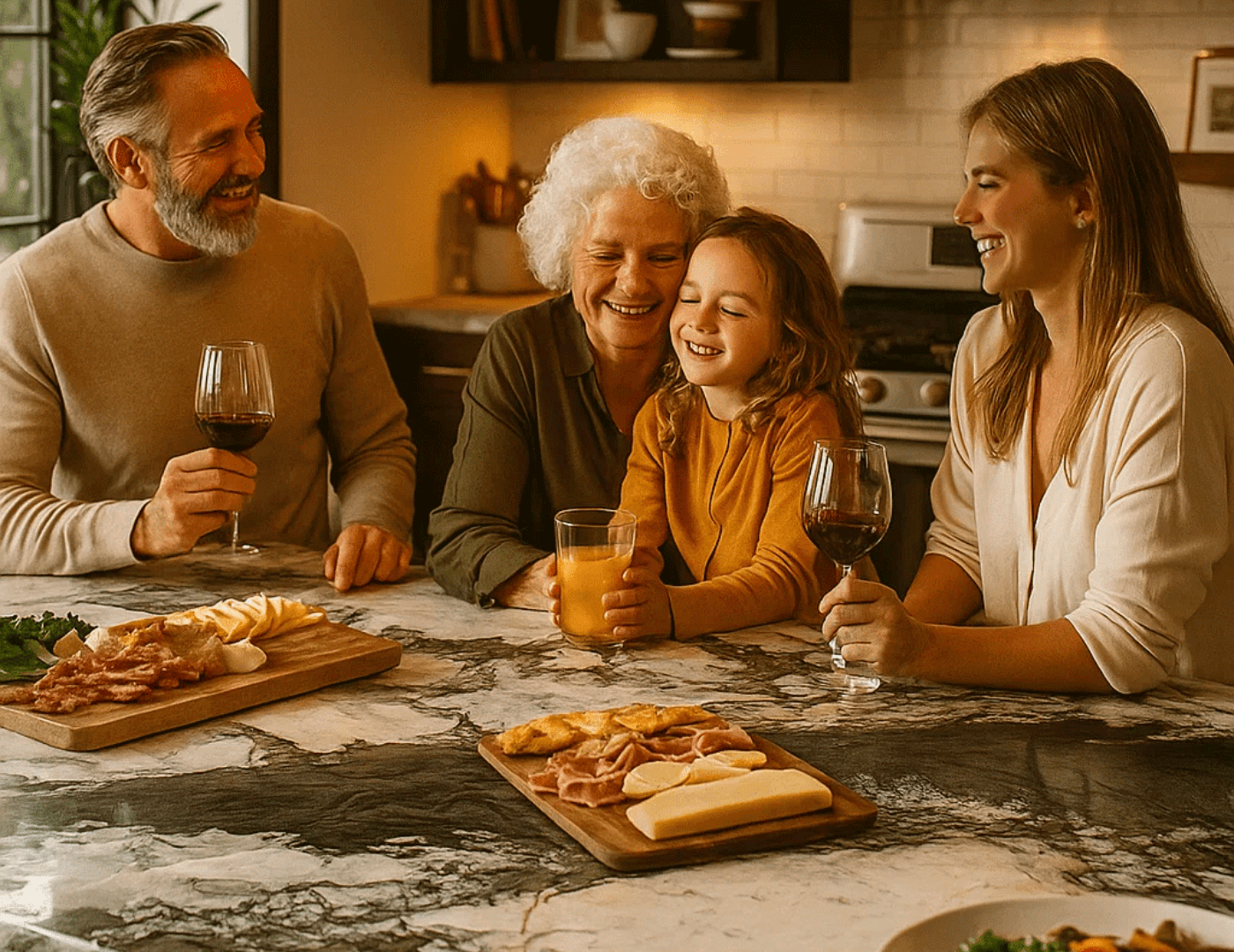 Cozinha com pedra natural: onde design e afeto se encontram